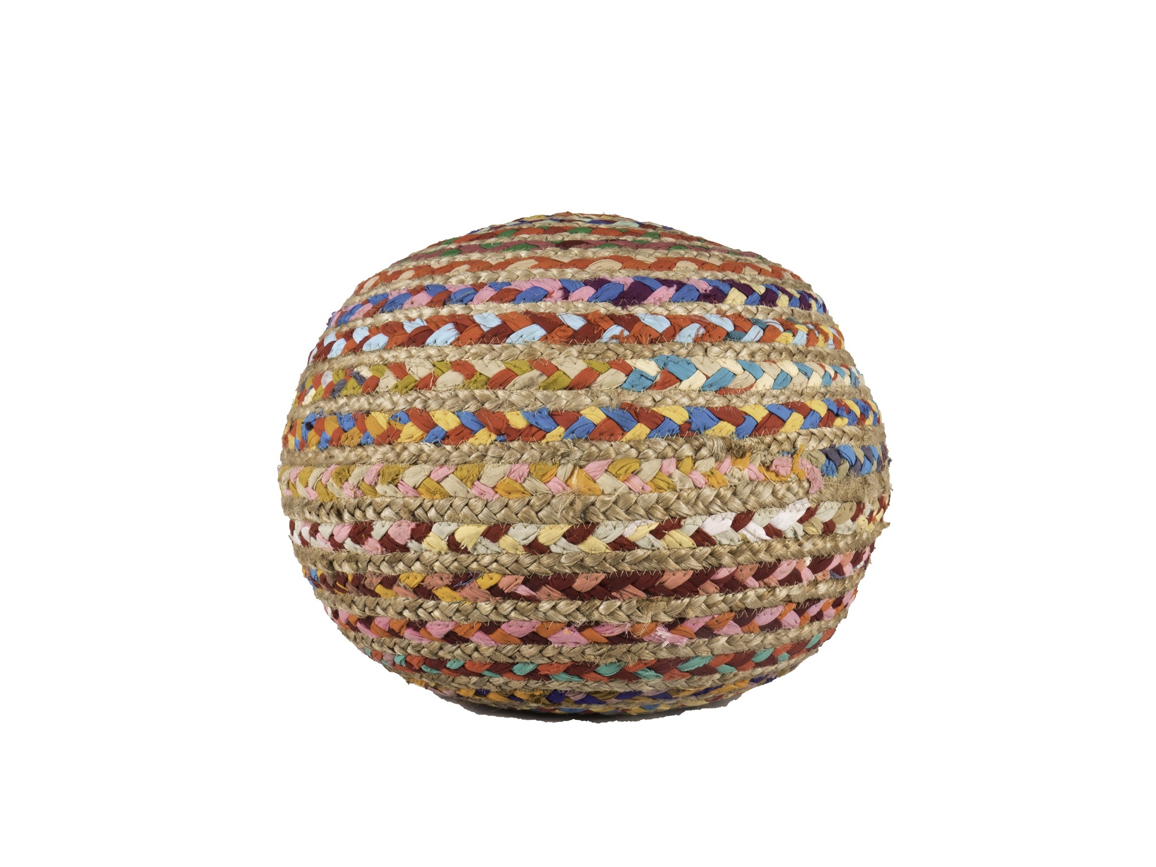 Multicolored Round Pouf