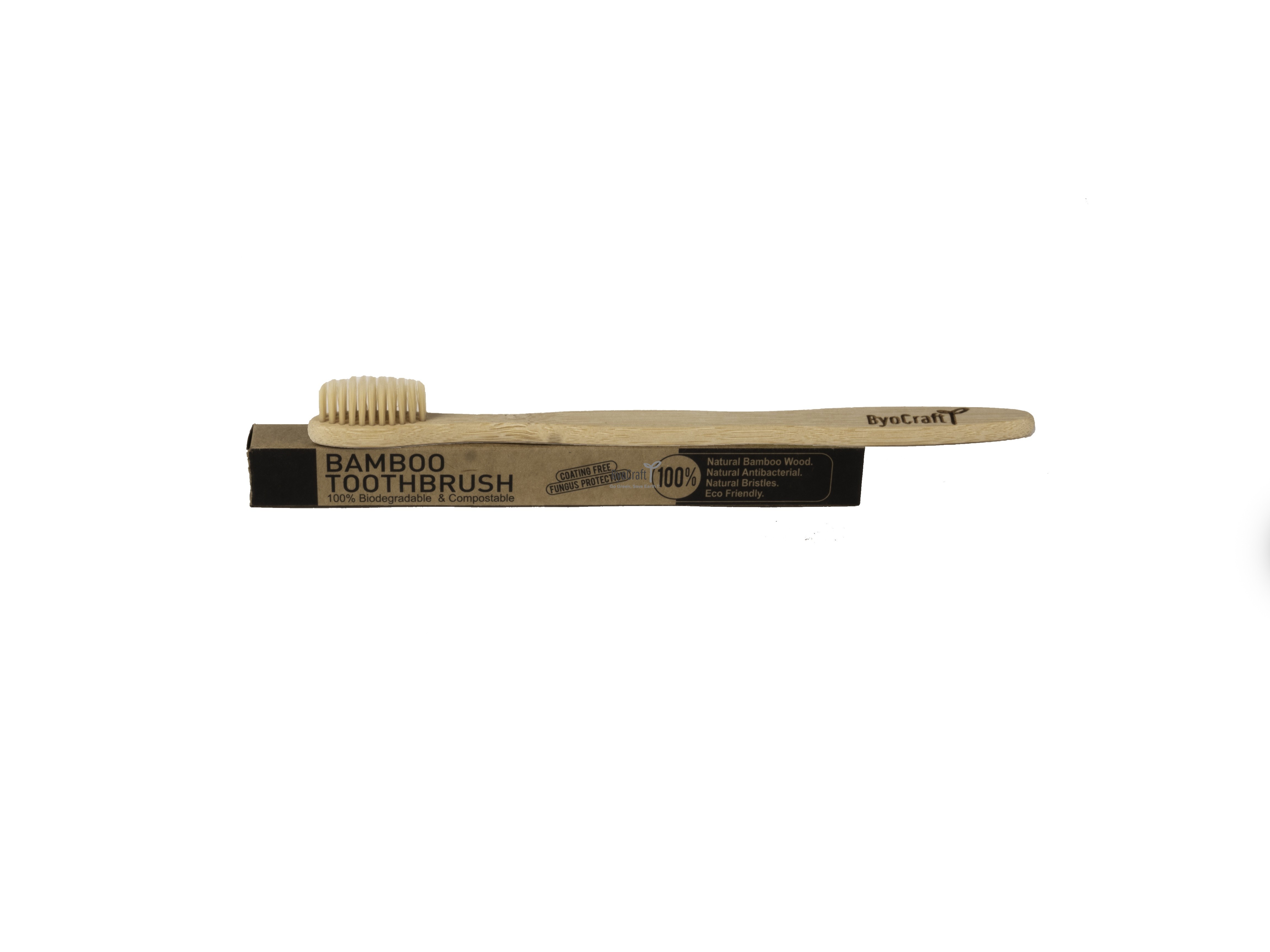 Bamboo Toothbrush - S & Flat curve (bamboo bristle)