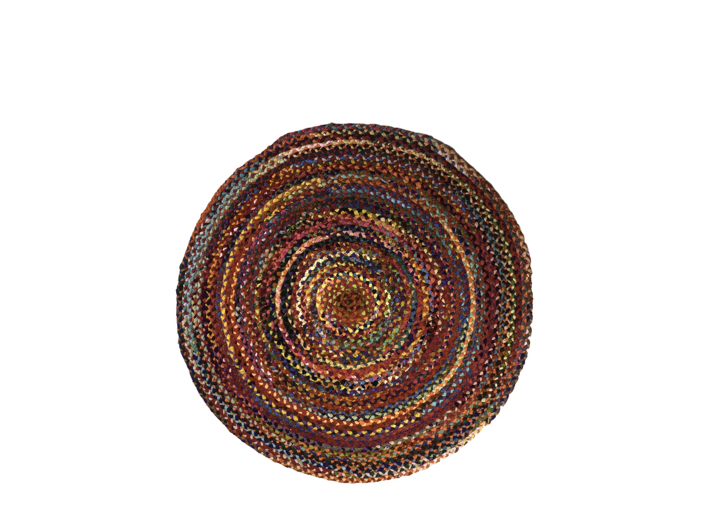 Round Braided Colorful Rug - Reversible 