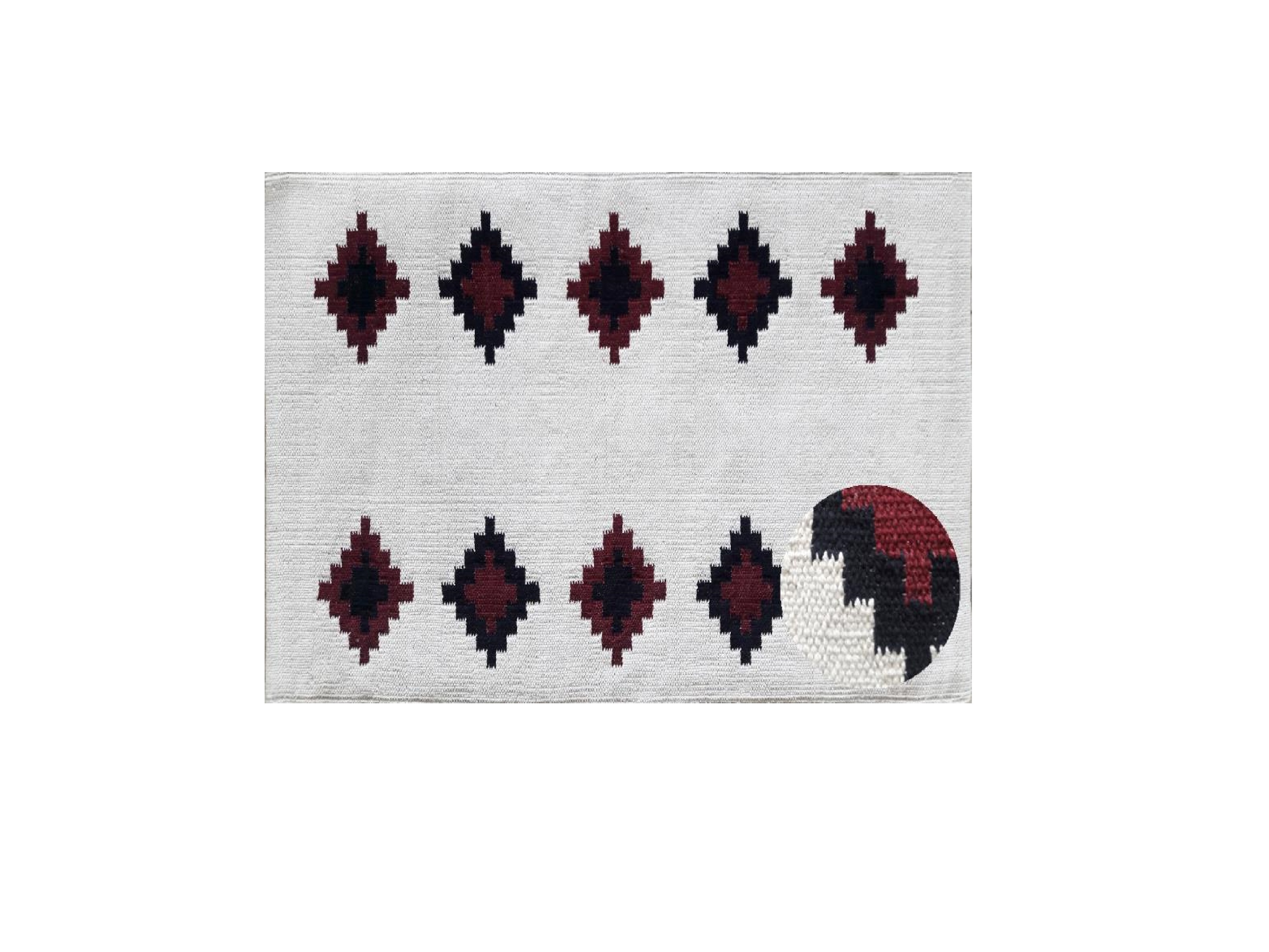 Hand Wooven Cotton Rug - White and Black
